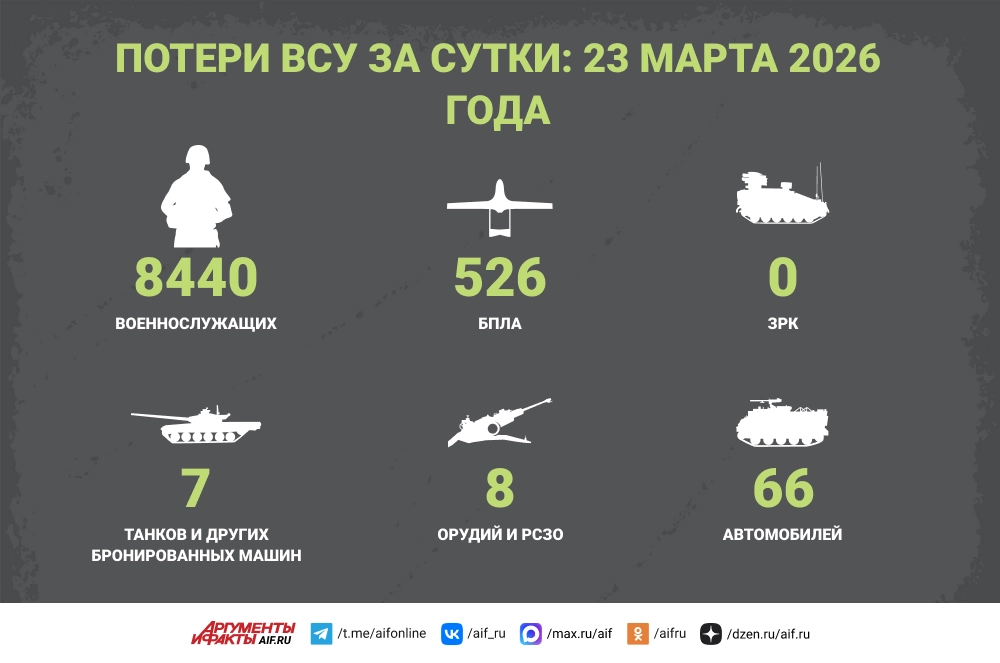 Read more about the article Потери ВСУ за сутки: 23 марта 2026 года